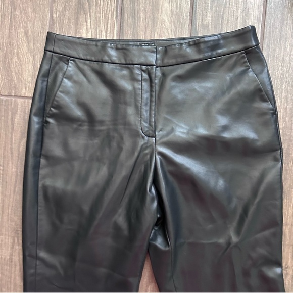 J. Crew Kate Straight Leg Pants in Faux Leather Black Sz 14 - Picture 5 of 10